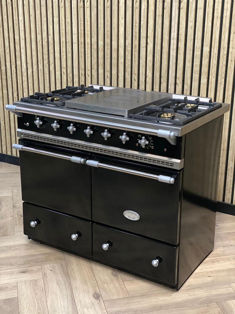 Luxe fornuis Lacanche Zwart Gas + Coup de Feu + Dubbele Oven, Ophalen of Verzenden, Grill, Gas