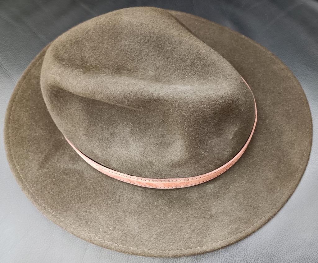Chapeau brun en feutre de lièvre véritable, The Fine Hat, 55, Hoed, The Fine Hat, Ophalen of Verzenden, 57 cm (M, 7⅛ inch) of minder