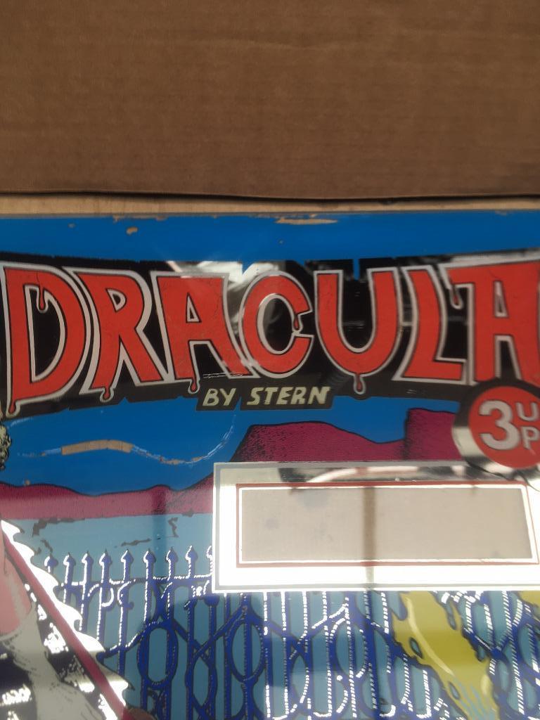 Backglass flipper Dracula 3 up Stern, Collections, Enlèvement, Utilisé, Flipper (jeu), Stern
