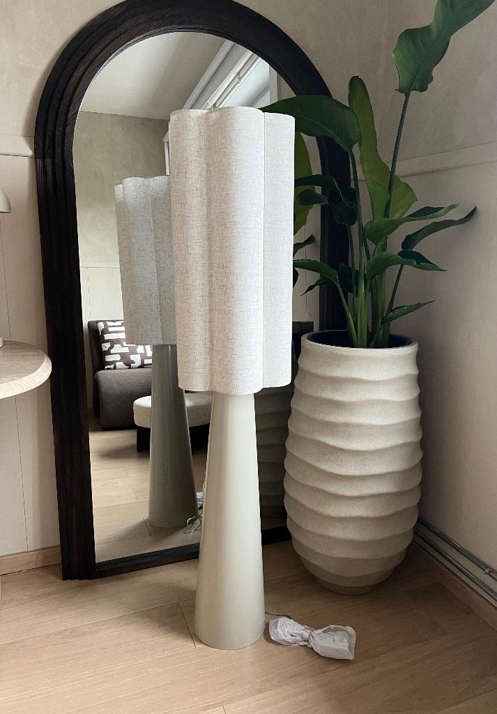 Grande Lampe sur pied avec abat jour lin, Ophalen, Nieuw