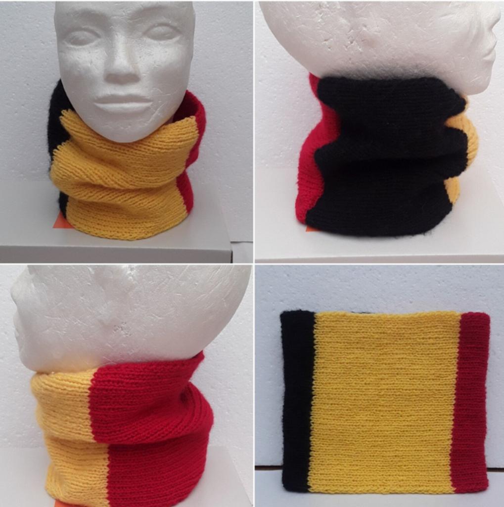 écharpe , tricot , tour de cou , drapeau belge , 55/17 cm, Enlèvement ou Envoi, Neuf, Écharpe