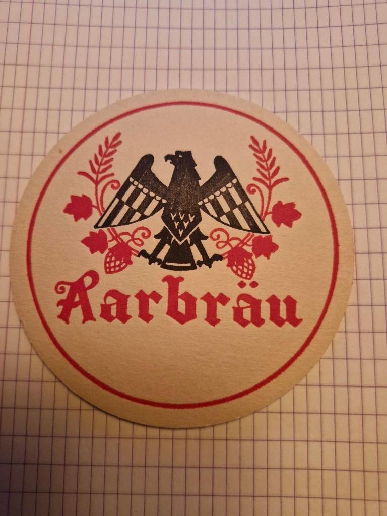 oud bierviltje AARBRAU BROUWERIJ LOUWAEGE Aarbräu bier, Verzamelen, Ophalen of Verzenden, Zo goed als nieuw, Viltje(s)