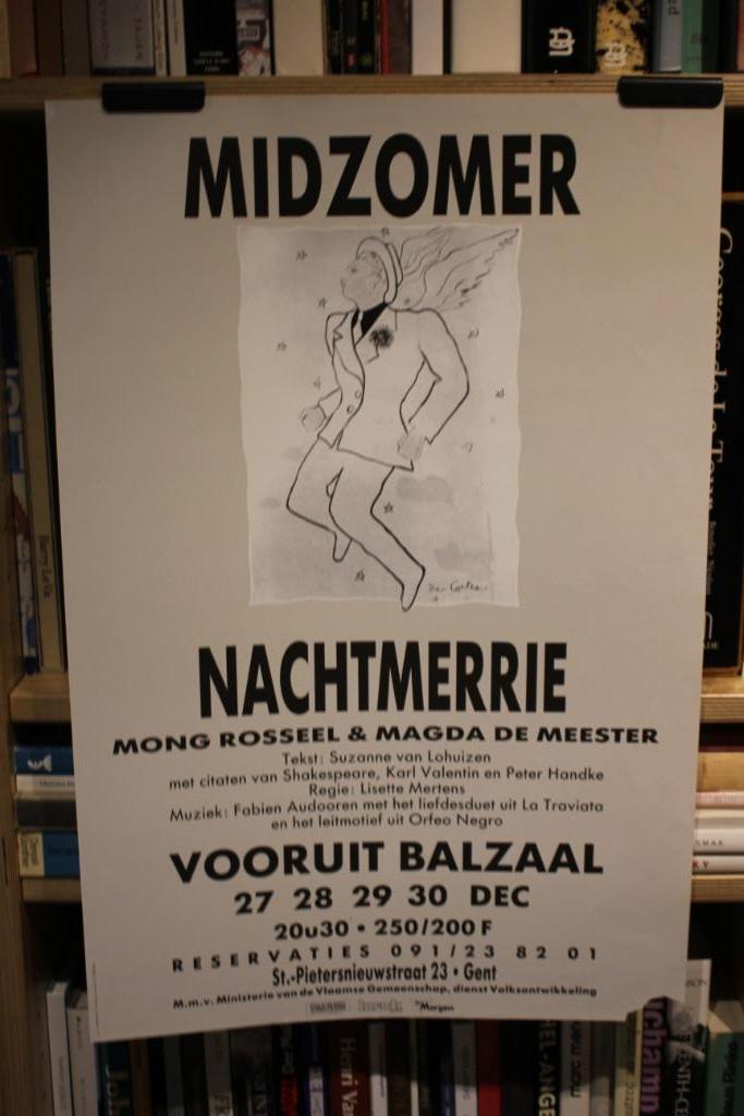 **MIDZOMER**  **NACHTMERRIE** Mong Rosseel poster, Ophalen of Verzenden, Muziek
