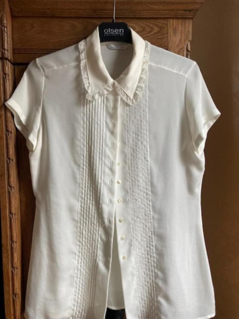 Fijne zomerse blouse met korte mouwen, Maat 38/40 (M), Ophalen of Verzenden, Zo goed als nieuw, Wit