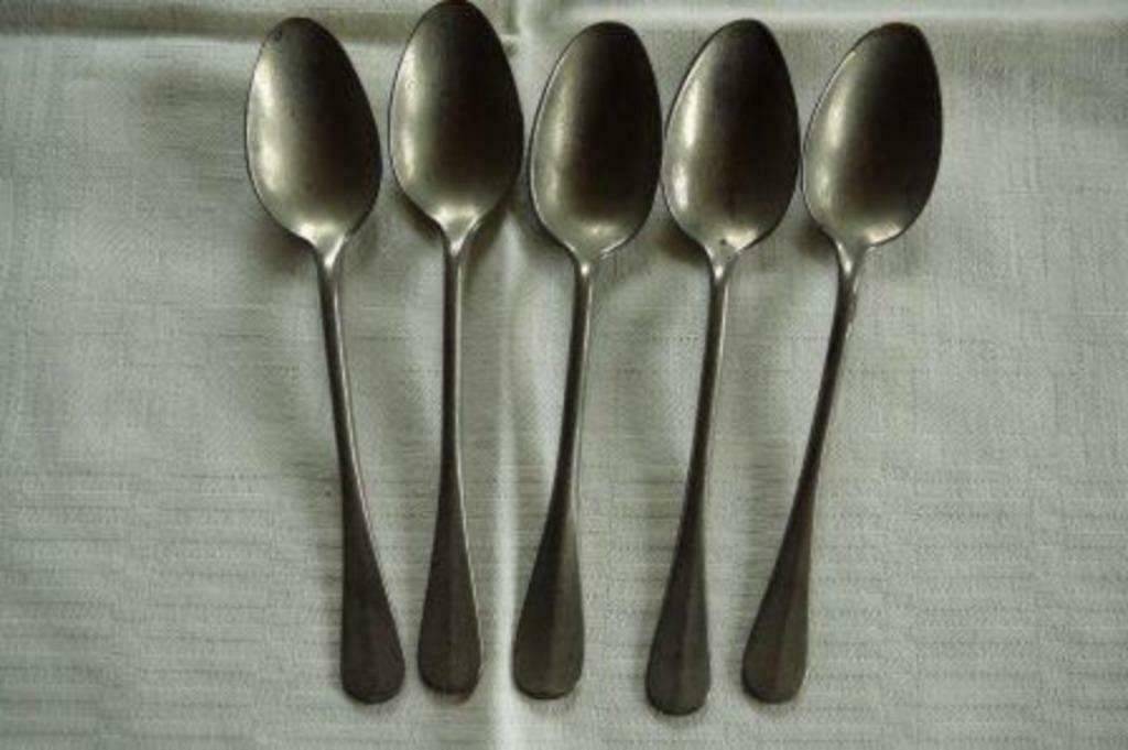 4 oude theelepeltjes incassable EPD Paris St Vitry, Verzenden, Gebruikt, Metaal, Bestek
