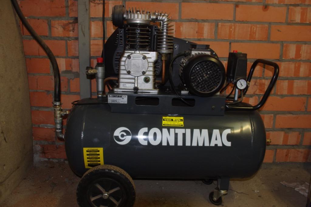Compresseur Contimac 2 cylindres réservoir 100 litres, 100 litres ou plus, Enlèvement, Comme neuf, 6 à 10 bars