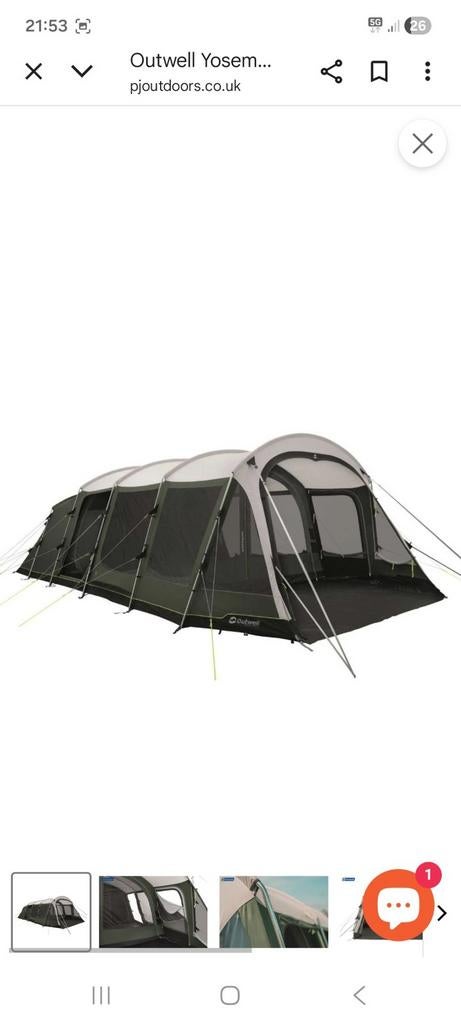 Outwell 6 persoon tent, Caravans en Kamperen, Tenten, Ophalen