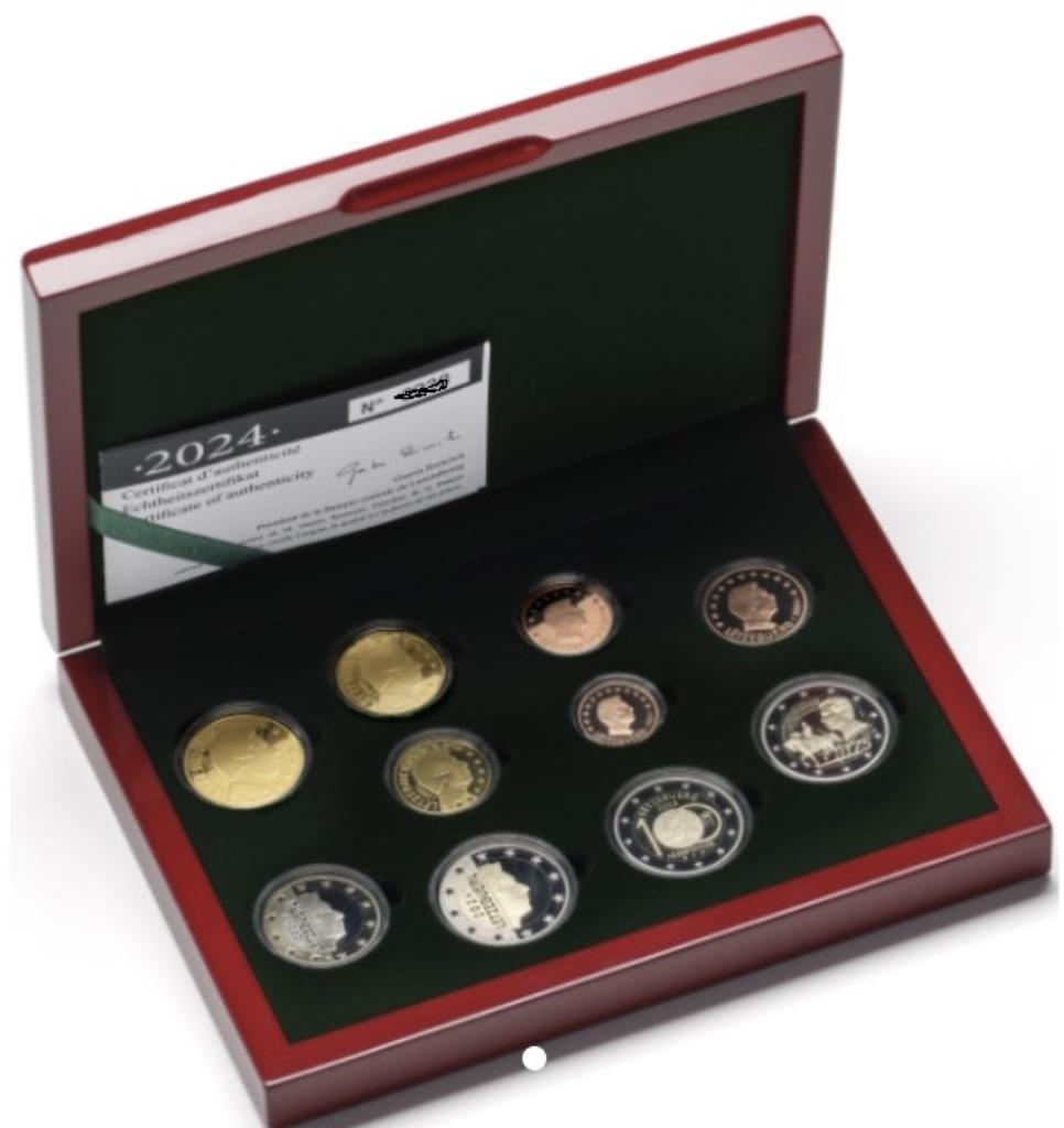 Luxemburg 2024 - Proofset 1 cent t/m 2 euro en 2x 2 euro CC, Ophalen of Verzenden, Luxemburg, Setje
