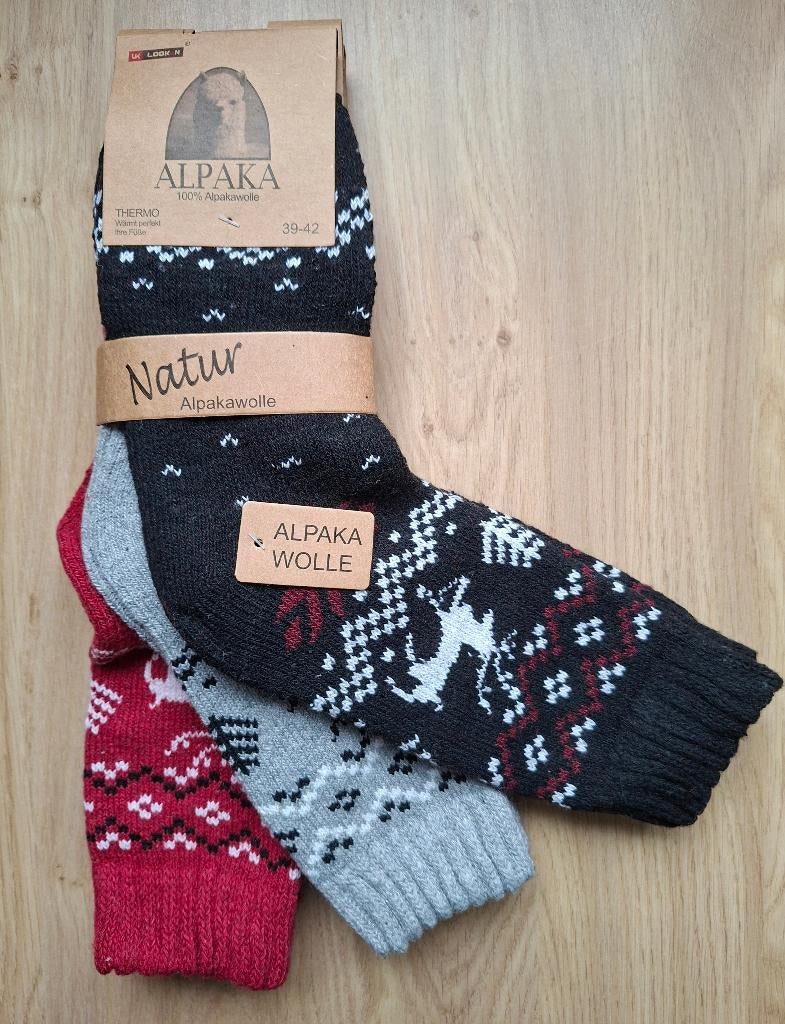 3 Paar Thermo Alpaka Wollen Sokken Maat 39-42, Kleding | Dames, Sokken en Kniesokken, Overige kleuren, Verzenden, Nieuw