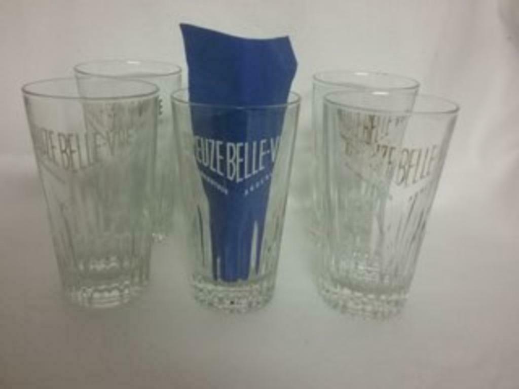 Gueuze Belle Vue bierglazen   flessen, Collections, Marques de bière, Enlèvement ou Envoi, Utilisé, Verre ou Verres, Autres marques