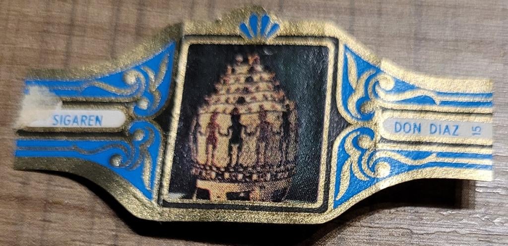 Sigarenbandje reeks Indonesische kunst (Don Diaz), Verzamelen, Ophalen of Verzenden, Gebruikt, Sigarenbandjes