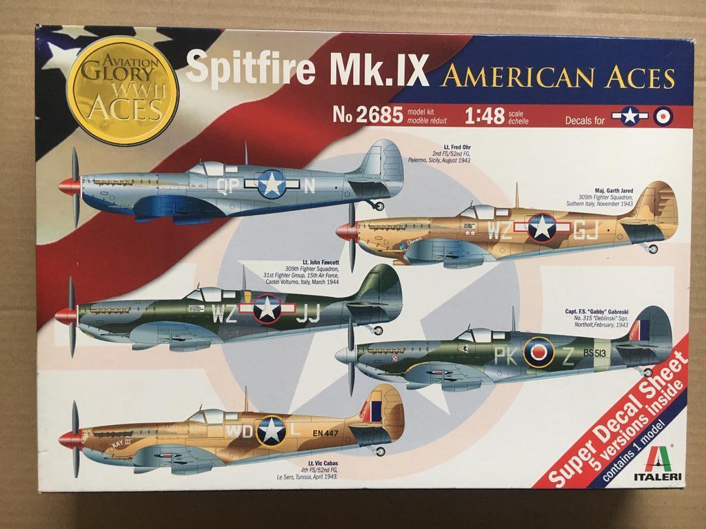 Modeldoos : Spitfire Mk.IX  American Aces  -  NIEUW., Italeri, Nieuw, Ophalen of Verzenden, Groter dan 1:72