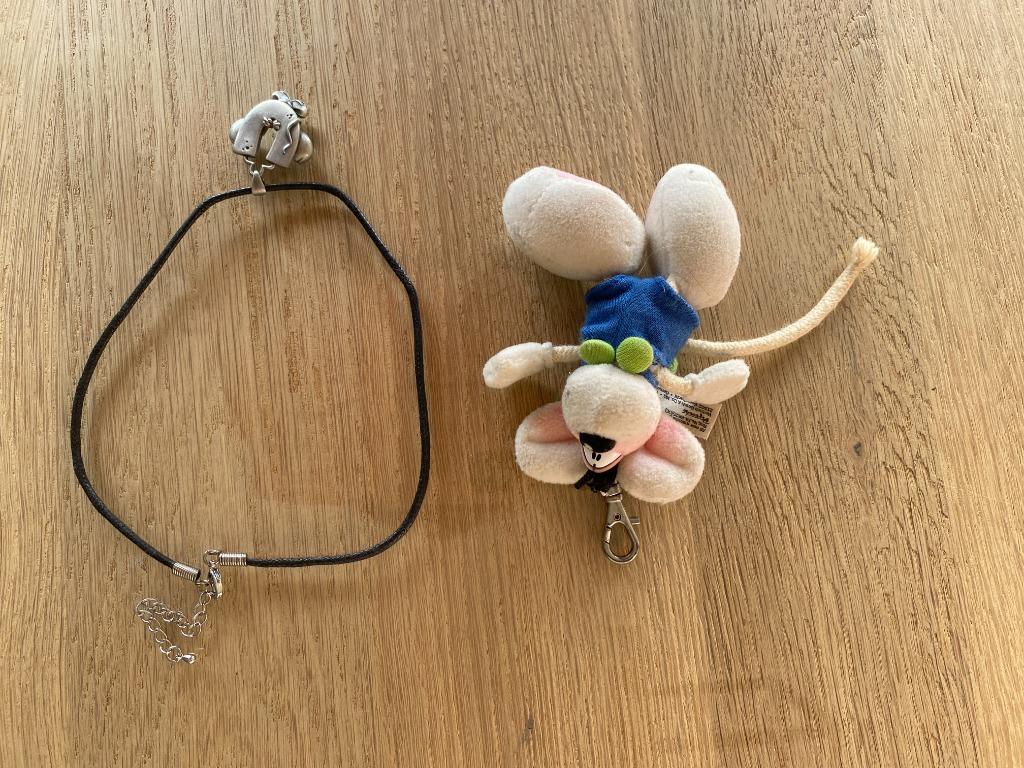Diddl sleutelhanger + ketting met letter U, Verzamelen, Diddl, Ophalen of Verzenden, Diddl, Gebruikt