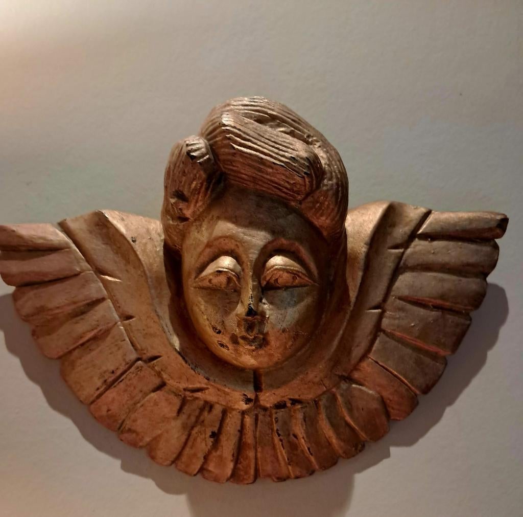 Prachtige, antieke  engel, Antiek en Kunst, Kunst | Beelden en Houtsnijwerken, Ophalen of Verzenden