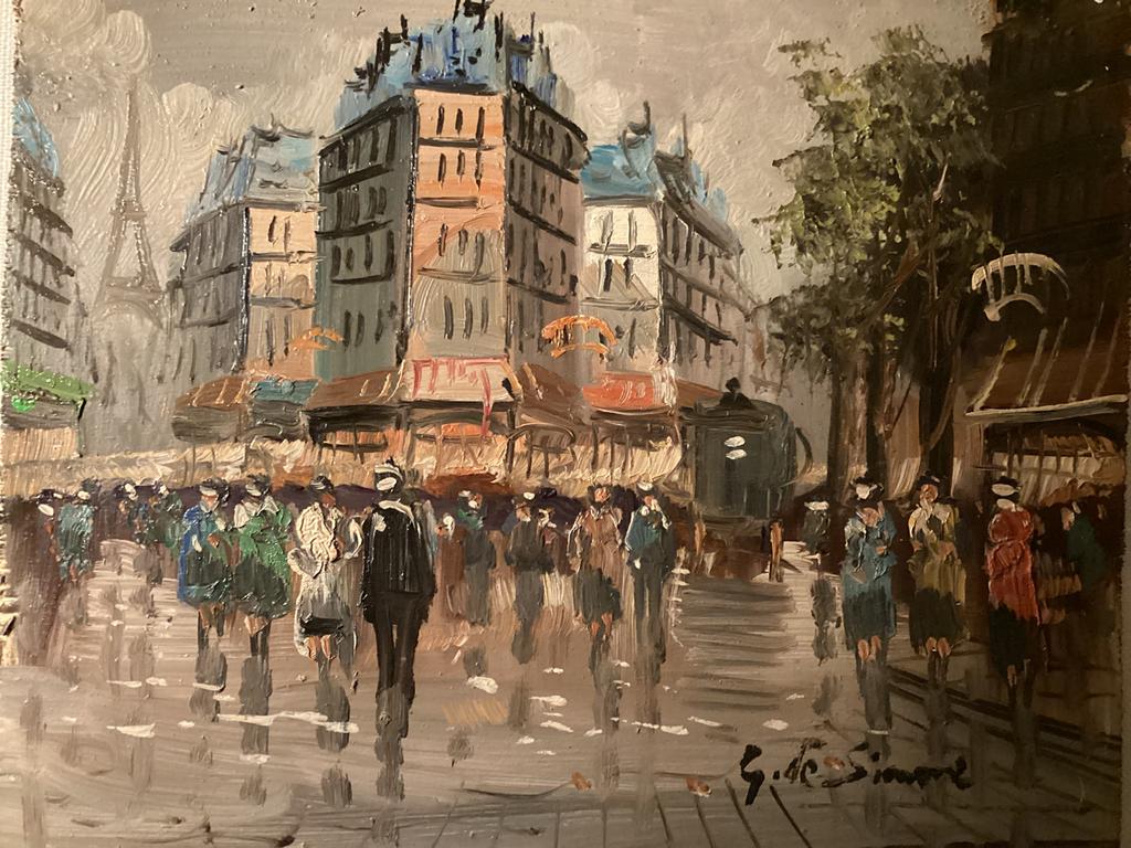 G de Simone - Parijs - olieverf op paneel, Antiek en Kunst