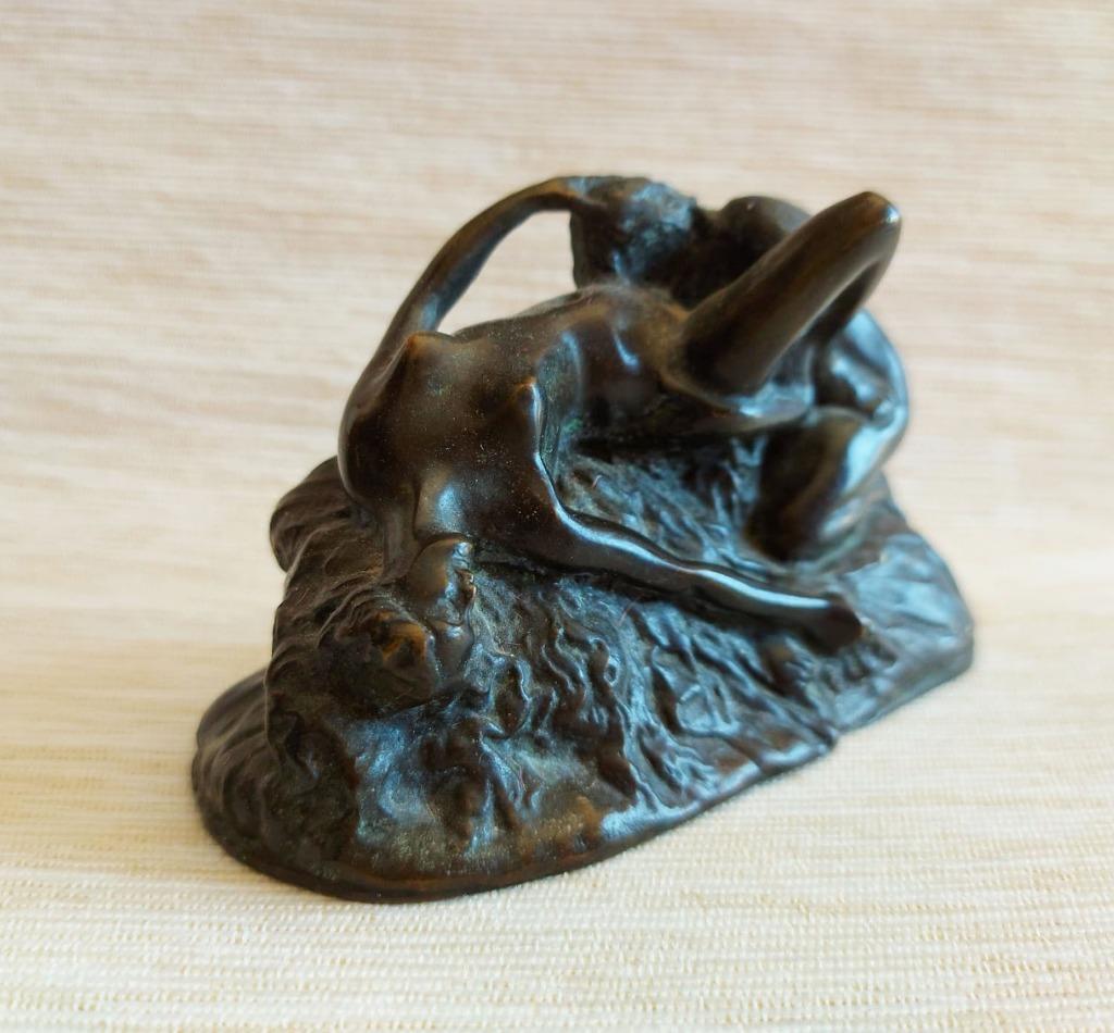 Bronzen beeldje 'les Deux Amies' Jef Lambeaux - rond 1900, Envoi
