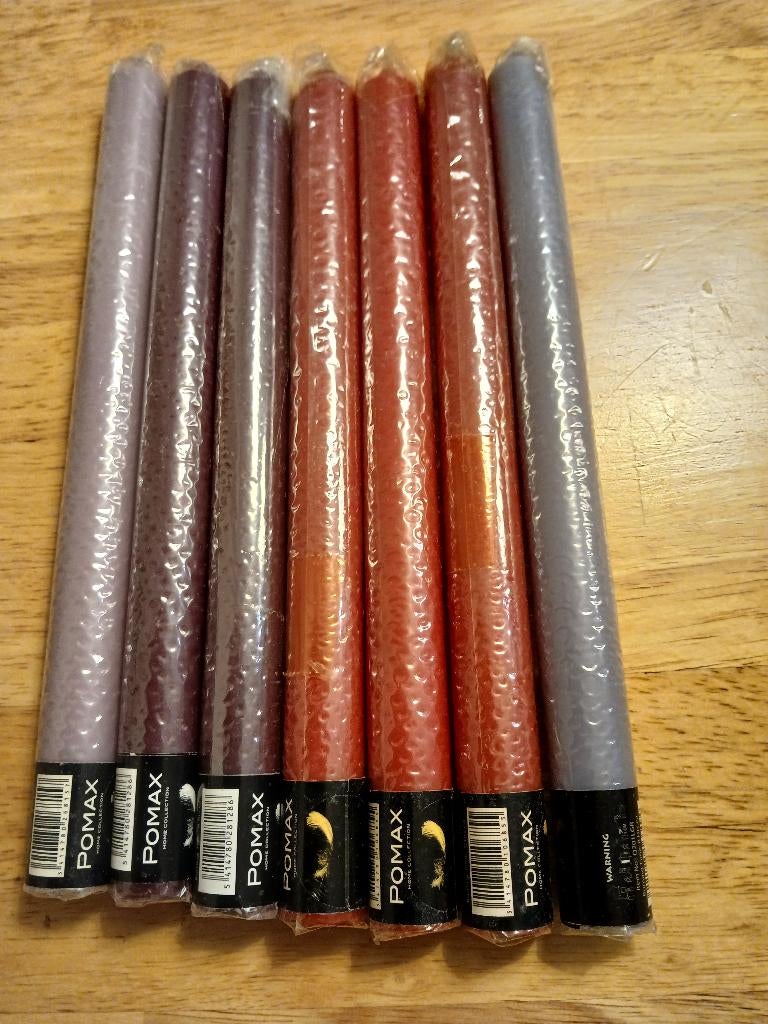 Lot de 7 bougies Pomax, Huis en Inrichting, Woonaccessoires | Kandelaars en Kaarsen, Ophalen, Nieuw, Kaars