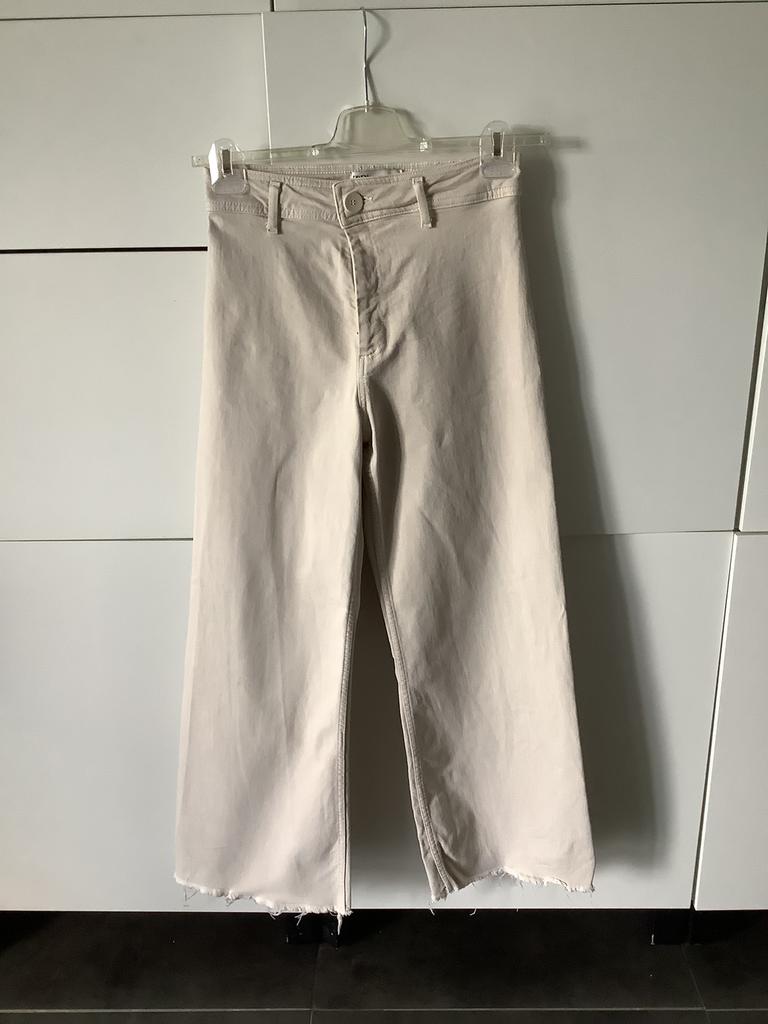 Broek Zara, Kleding | Dames, Ophalen of Verzenden, Zo goed als nieuw, Maat 38/40 (M), Beige