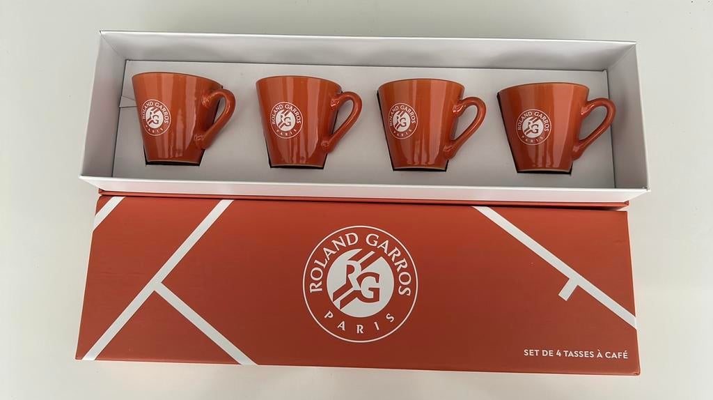 Roland Garros - 4 koffie kopjes - NIEUW (NP €29), Ophalen of Verzenden, Nieuw