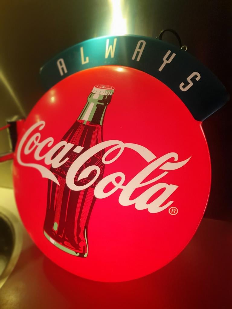 Vintage dubbele always coca cola lichtbak, Ophalen of Verzenden, Zo goed als nieuw