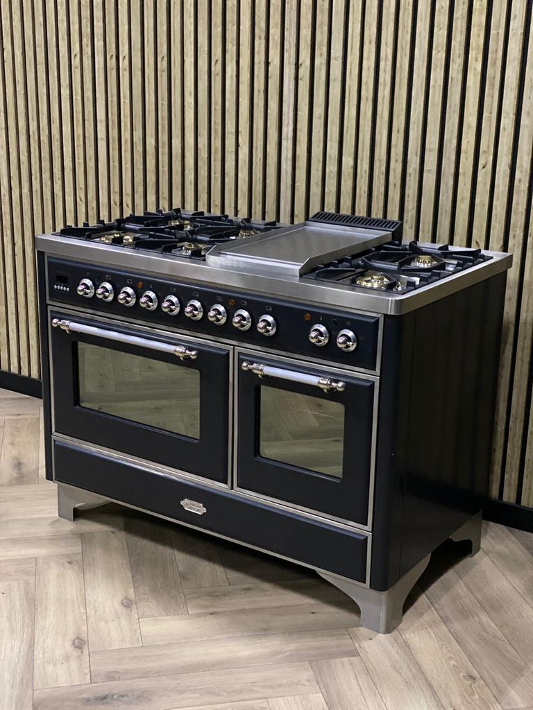 Prachtig Boretti Fornuis 120 cm Gas 7 pits + Frytop, Ophalen of Verzenden, Grill, Gas