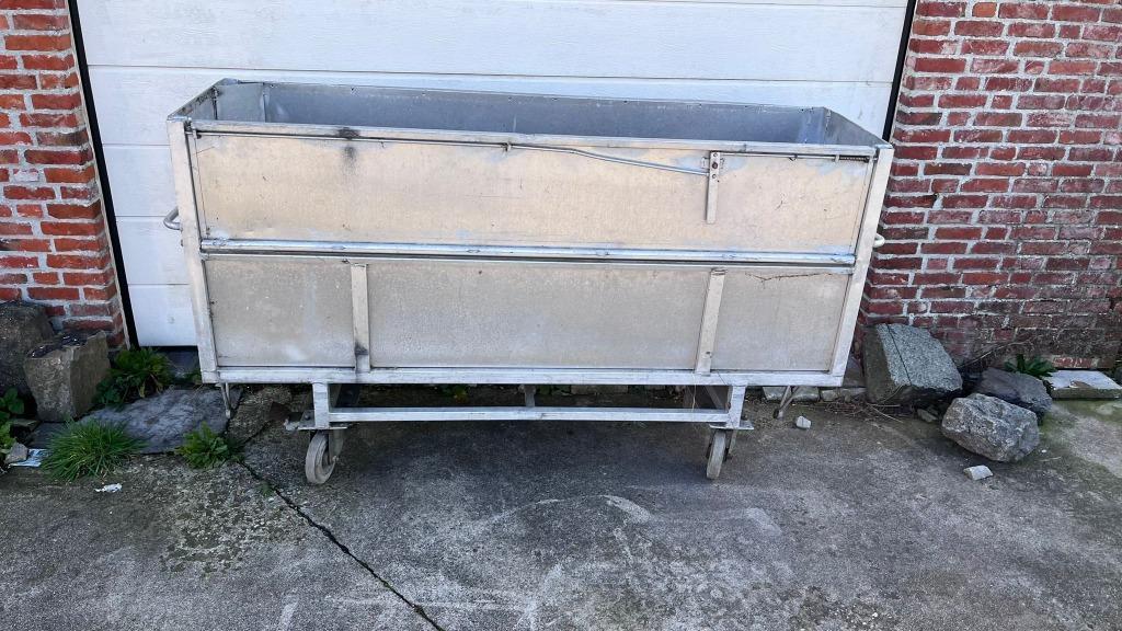 Aluminium bak op wielen, 190x55x70 cm, Ophalen, Gebruikt