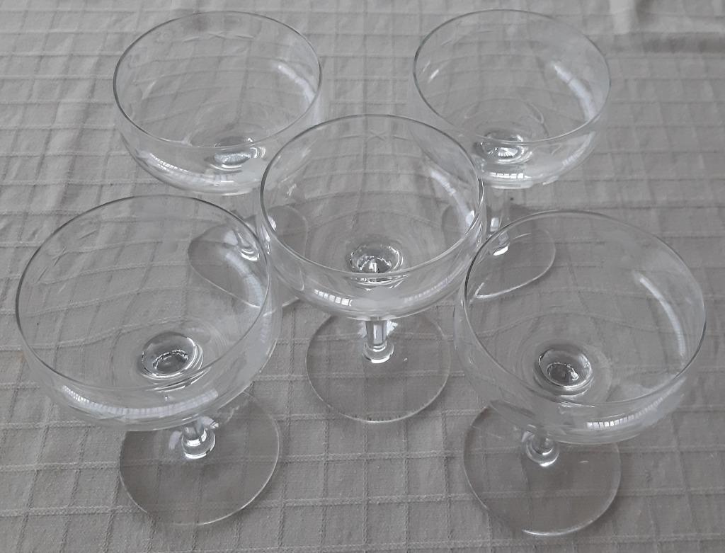 set 5 champagne coupe glazen, Glas of Glazen, Nieuw, Ophalen of Verzenden, Glas