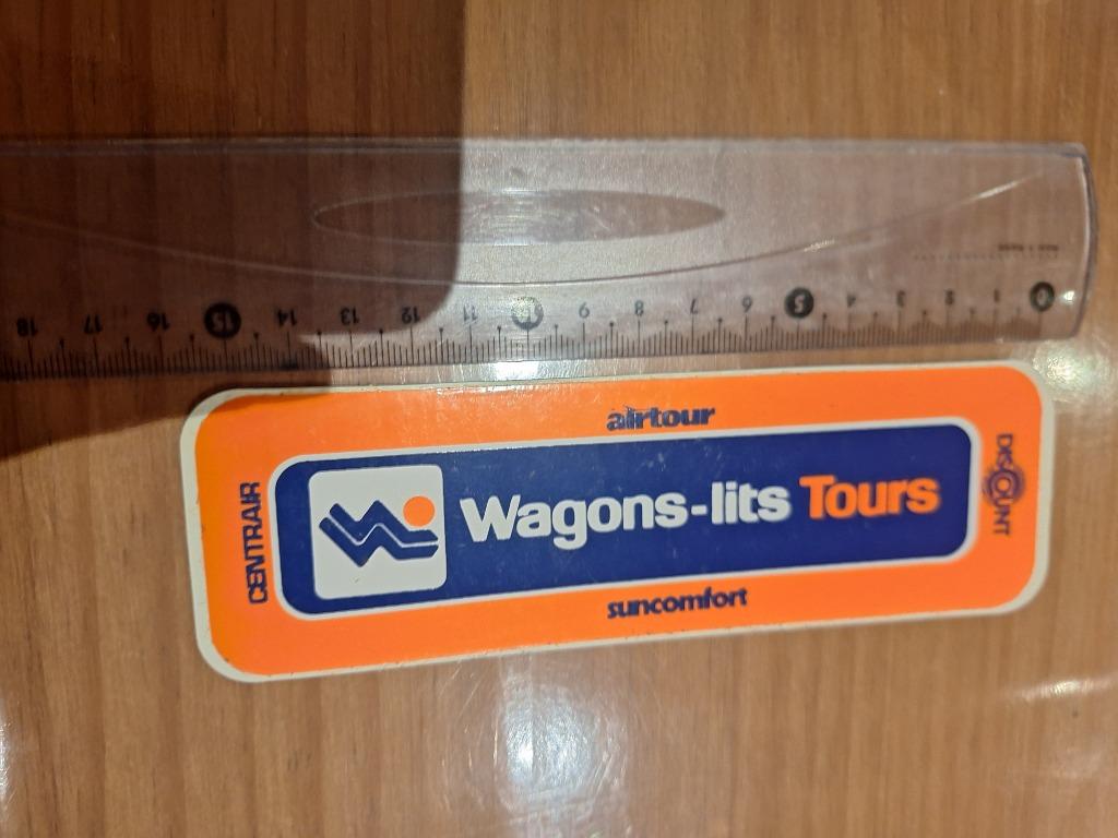 Vintage sticker Wagons-lits Tours Aktie airtour suncomfort, Enlèvement ou Envoi, Comme neuf, Marque
