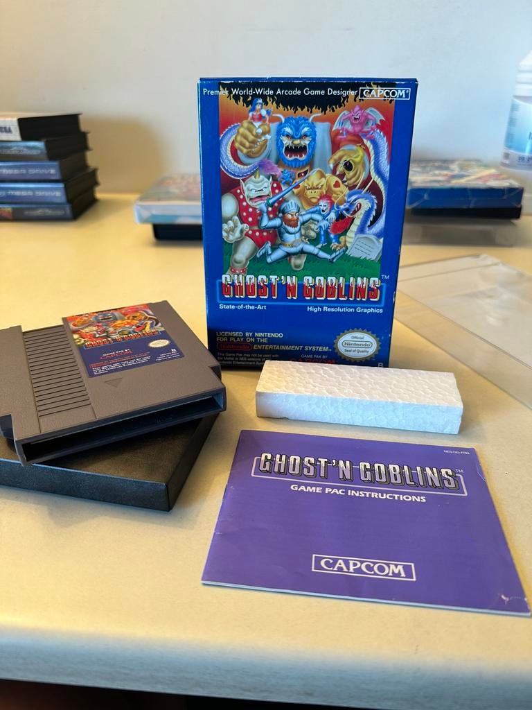Ghost 'n Goblins NES Cib (version eec/frg avec hangtab), Consoles de jeu & Jeux vidéo, Jeux | Nintendo NES, 1 joueur, Enlèvement ou Envoi