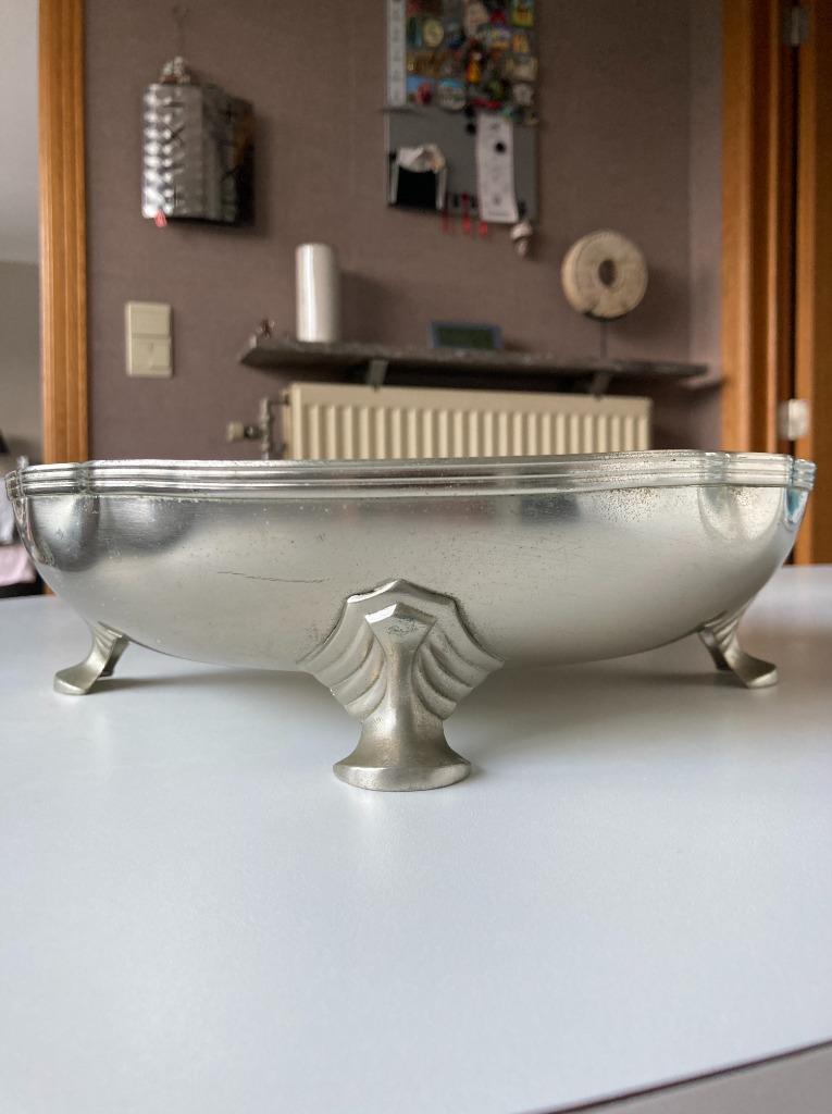 Vintage tinnen fruitschaal, Ophalen of Verzenden