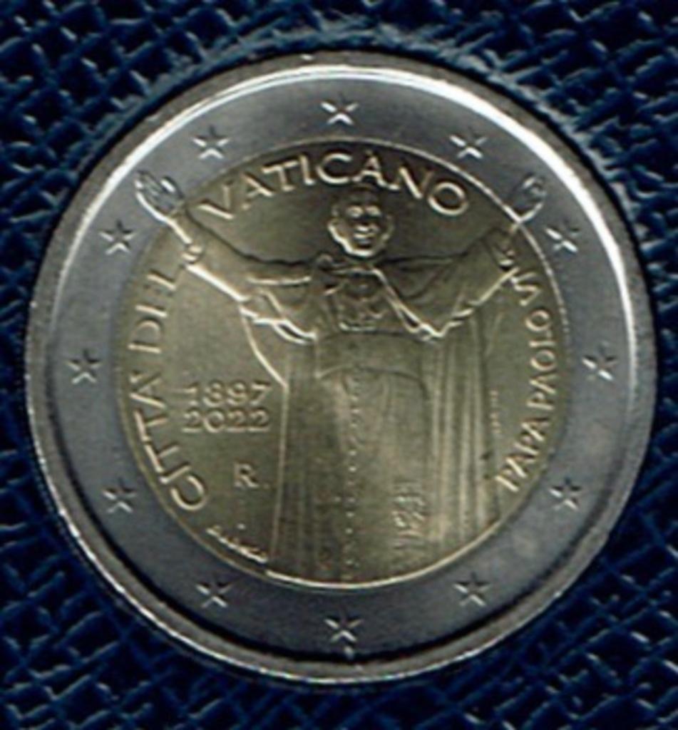 2 euro munt Vaticaan 2022 Paus Paulus VI, Postzegels en Munten, Verzenden, Vaticaanstad, 2 euro, Losse munt