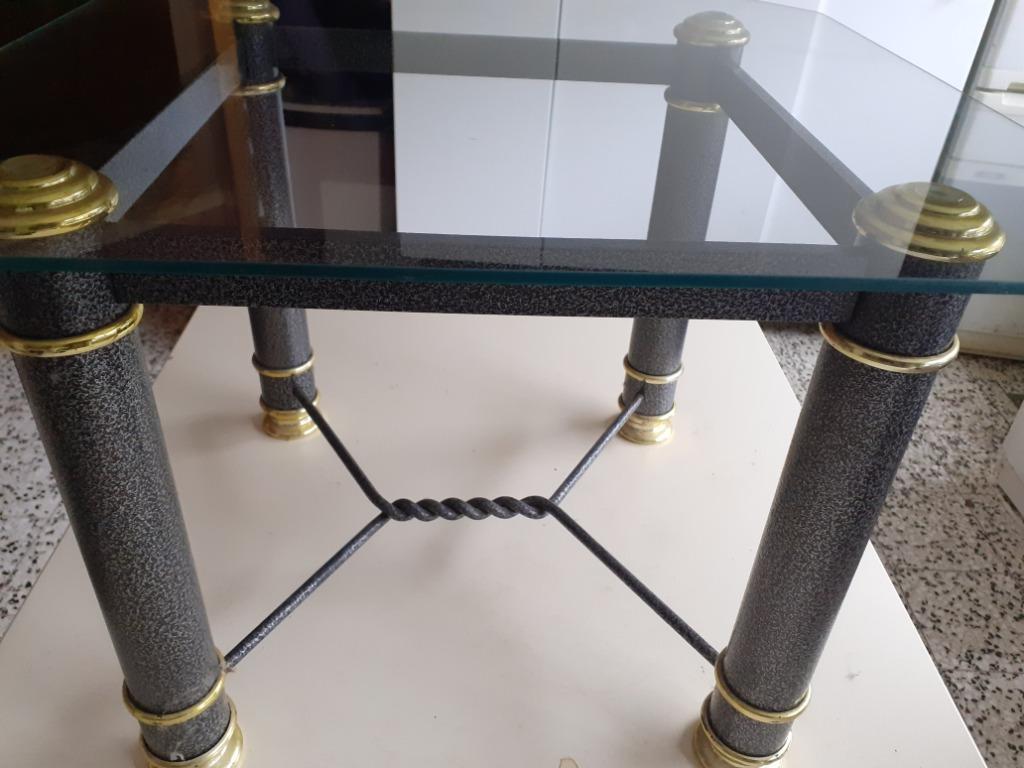 URGENT PETITE TABLE D APPOINT CARRÉE 53X53X40 CM, Maison & Meubles, Moins de 55 cm, Carré, Verre, Enlèvement