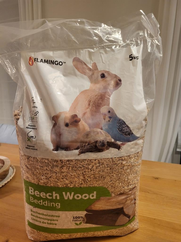 Bodembedekking beukensnippers knaagdieren 5kg Flamingo, Ophalen of Verzenden, Zo goed als nieuw