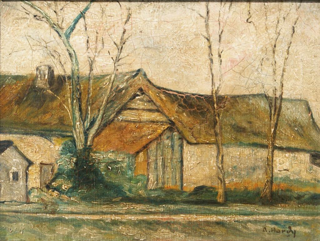 André Hardy (1887-1986): Boerderij (O/D, 54 x 44 cm), Antiquités & Art, Art | Peinture | Classique, Enlèvement ou Envoi