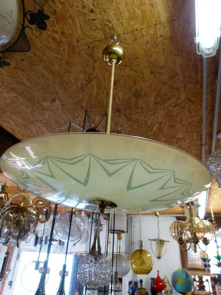 vintage glazen stanglamp 50er jaren Doria, Ophalen, Huis en Inrichting