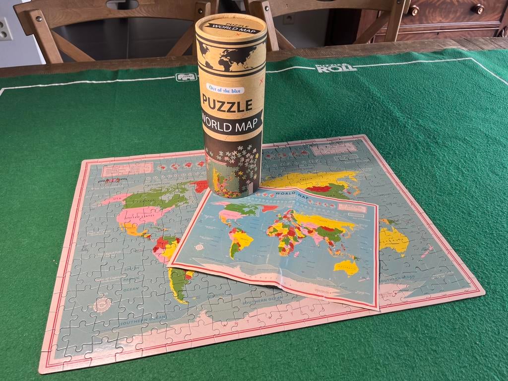Puzzel Wereldkaart, Ophalen, Minder dan 500 stukjes, Zo goed als nieuw, Legpuzzel