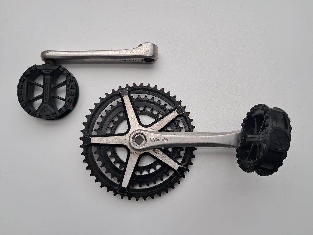 CUSTOM crankstel voor mountainbikes uit 1987, Ophalen of Verzenden, Gebruikt, Crankstel of Pedalen, CUSTOM