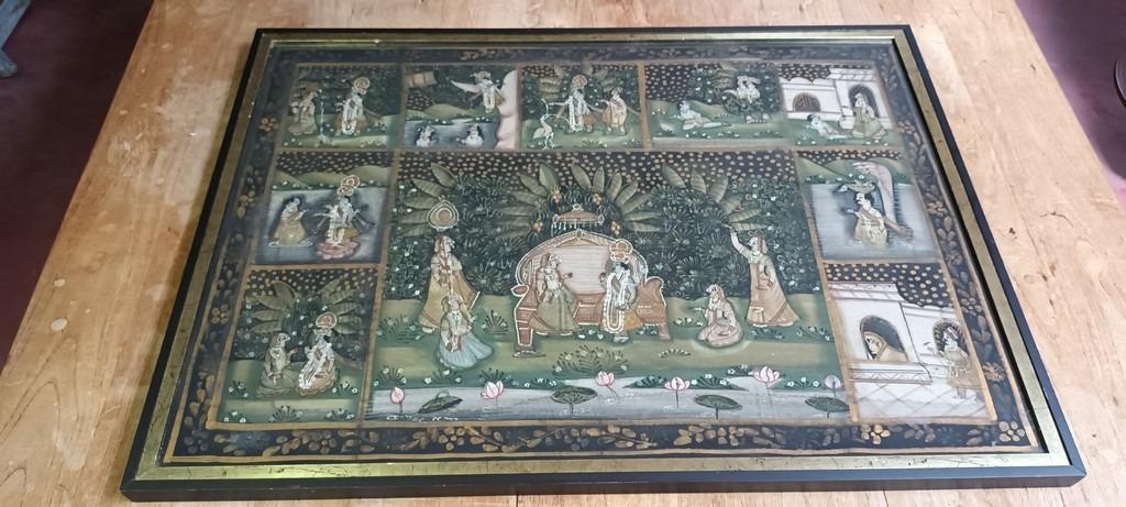 Indisch schilderij op zijde doek, Ophalen