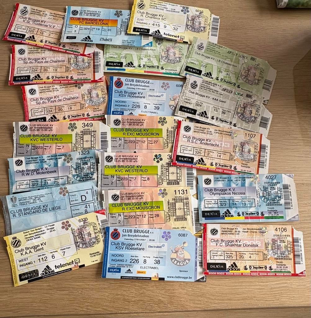 Diverse tickets Club Brugge, Tickets en Kaartjes, Losse kaart