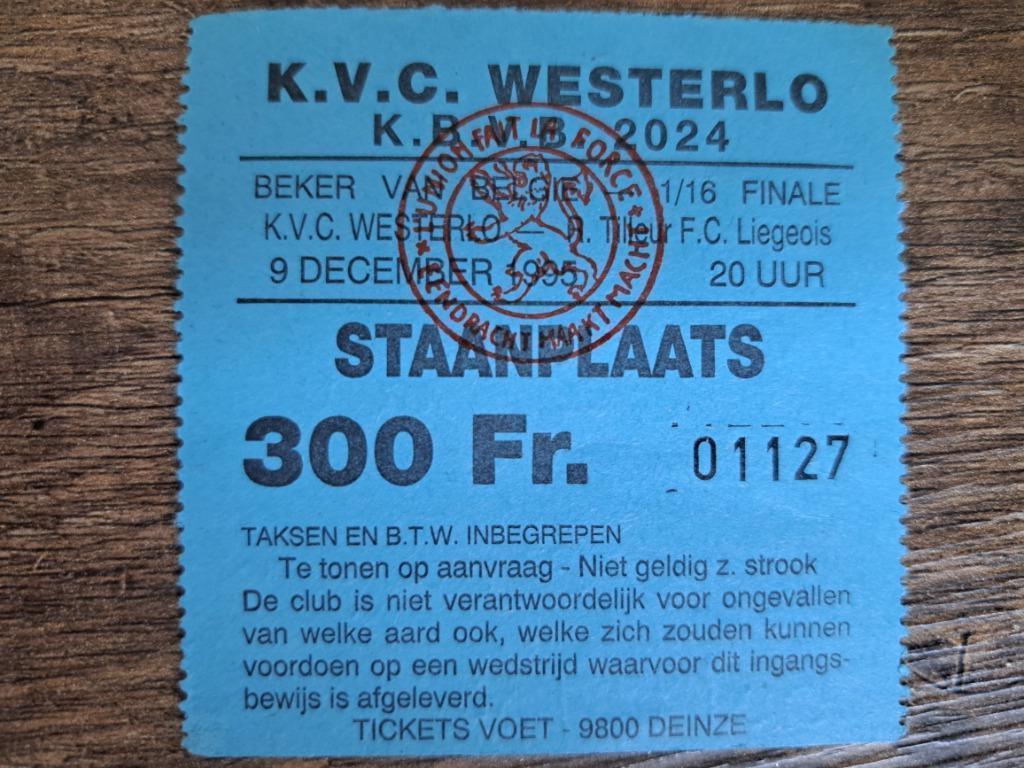 Voetbalticket Westerlo, Ophalen of Verzenden, Gebruikt