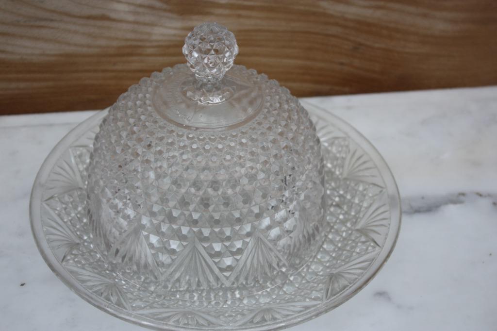 Retro oude stolp geperst glas verre pressé Scailmont Hamage, Verzamelen, Ophalen of Verzenden
