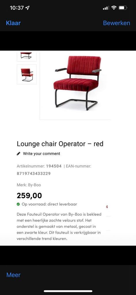 Stoelen, Huis en Inrichting, Stoelen, Ophalen, Nieuw, Rood, Twee