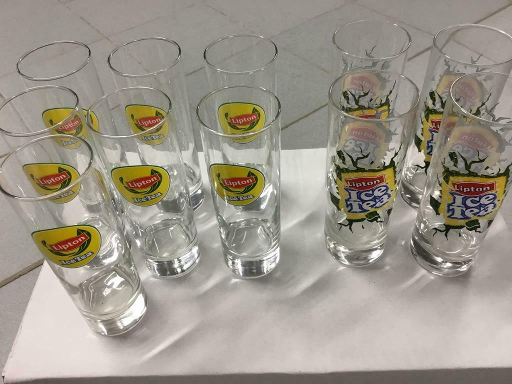 11 ICE TEA GLAZEN  +  IJSEMMER !, Zo goed als nieuw