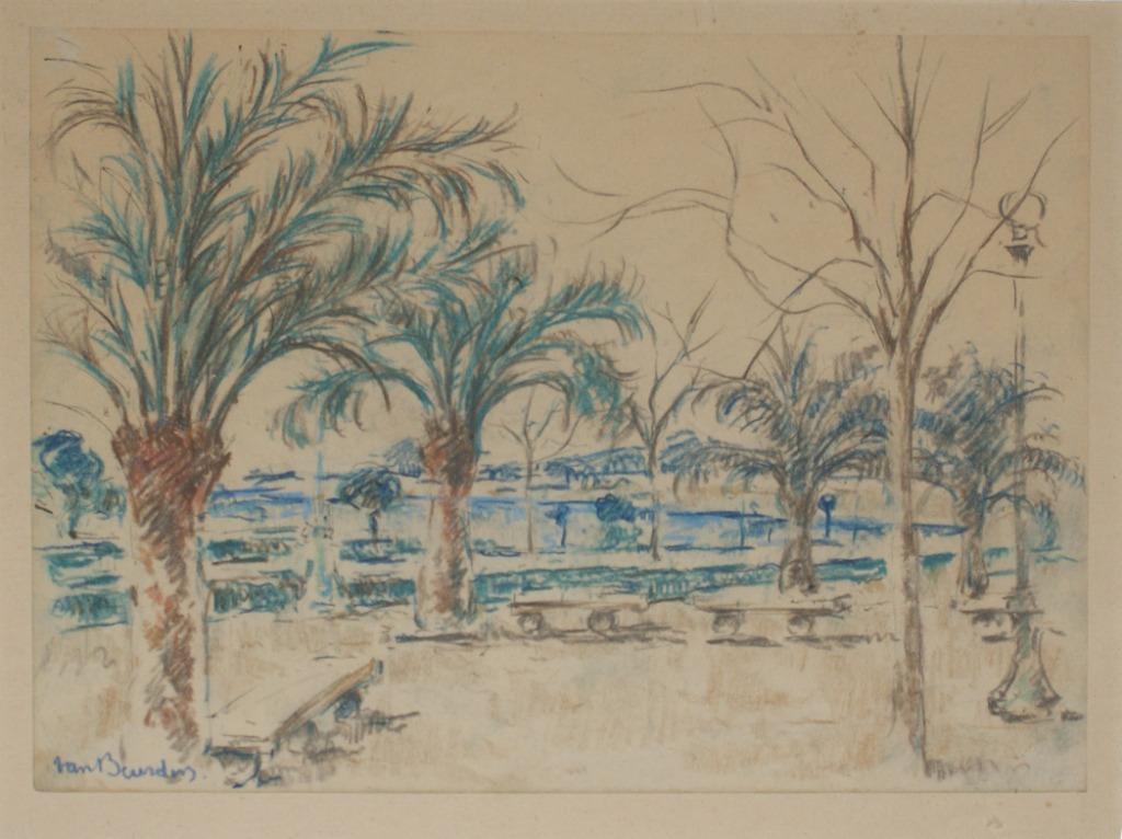 Alphonse Van Beurden (1878-1961): Palmbomen (48 x 42 cm), Enlèvement ou Envoi