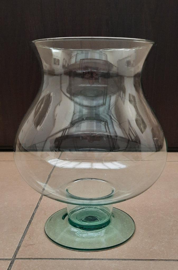 vaas glas gekleurde voet, Ophalen, Minder dan 50 cm, Groen, Glas