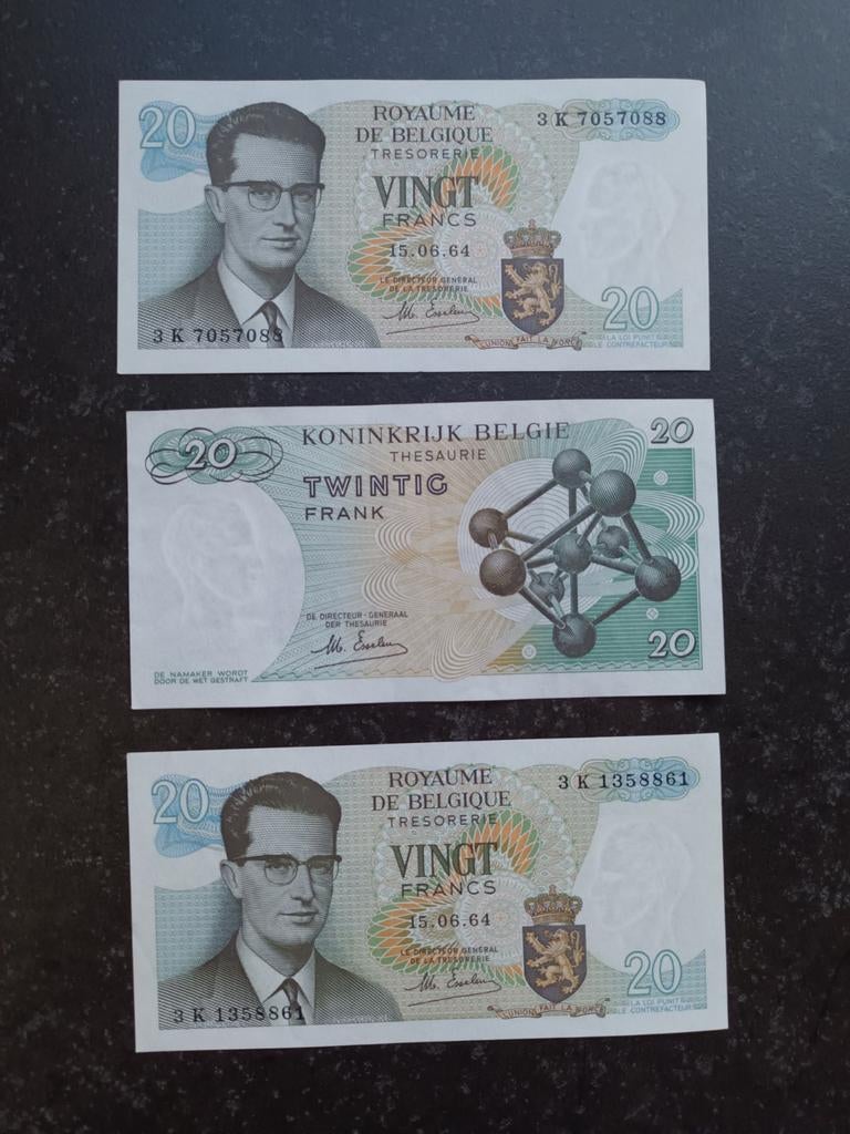 3 x Esselen 20 francs prachtige kwaliteit!!, Ophalen of Verzenden, Setje