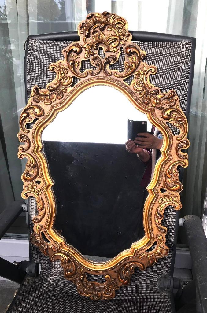 Spiegel Louis xv goud verguld antiek Kasteel 83 x 50💎😍💑👌, Antiek en Kunst, Ophalen of Verzenden, Overige vormen, 50 tot 100 cm