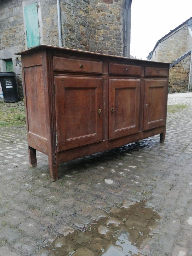 Bahut / buffet chêne ancien 3 portes 3 tiroirs, Avec tablette(s), 150 à 200 cm, Enlèvement, Utilisé