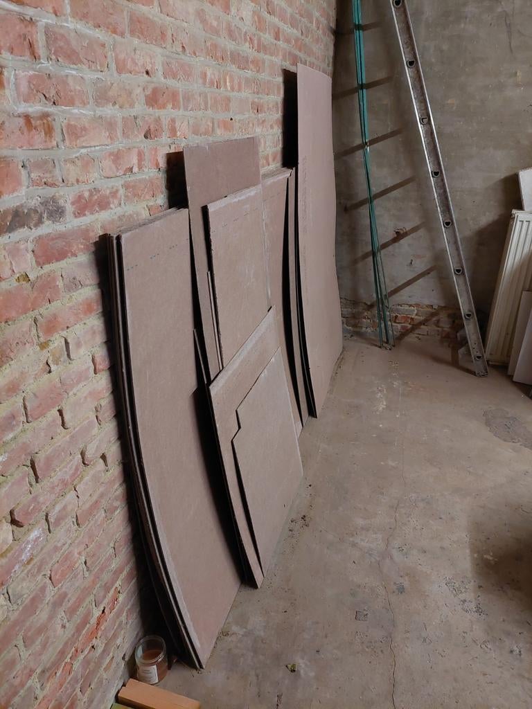 10 panneaux de toiture en menuisérite, sans amiante, Enlèvement