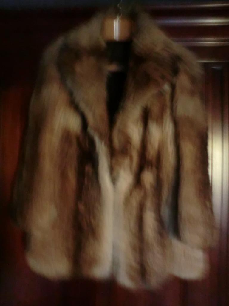 gilet en fourrure de loup, Enlèvement, Porté, Taille 42/44 (L), Brun